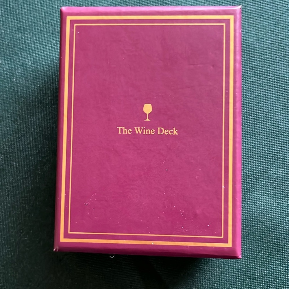 The Wine Deck playing cards. Each card has interesting facts about wines.
